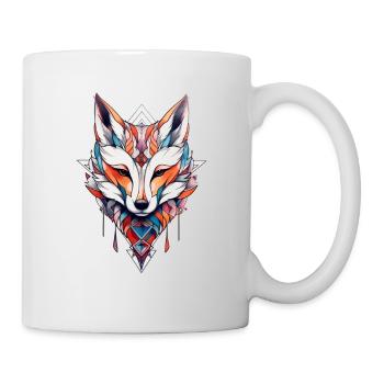 Fox Neo Traditional Tattoo Drawing - Mug - white - Right