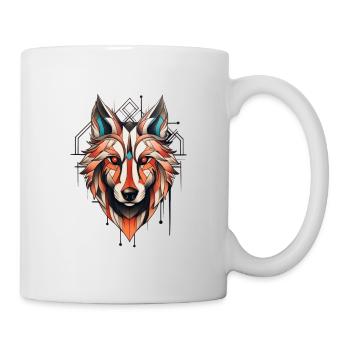 Wolf Neo Dessin de tatouage traditionnel - Mug blanc - blanc - Droite