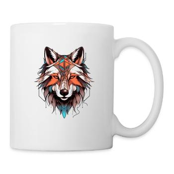 Wolf Neo Dessin de tatouage traditionnel - Mug blanc - blanc - Droite