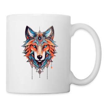Wolf Neo Dessin de tatouage traditionnel - Mug blanc - blanc - Droite