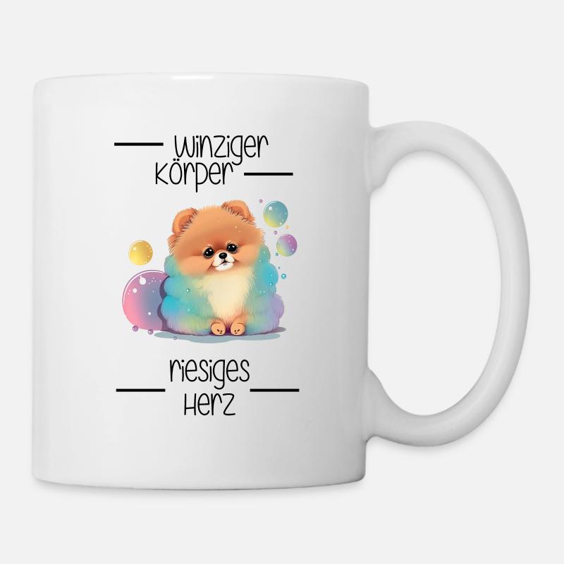 Zwergspitz Winziger Körper Riesiges Herz - Tasse - Weiß