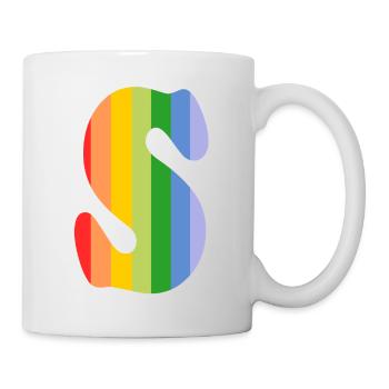 Buchstabe S Regenbogen - Tasse - Weiß - Rechts
