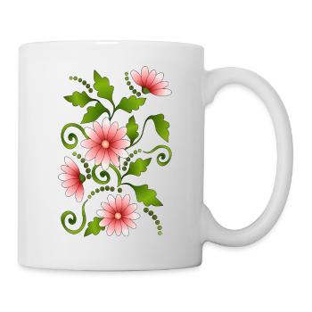Fleur - Mug blanc - blanc - Droite