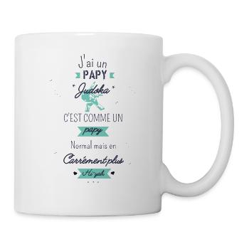 Papy Judoka carrément plus hi-yah - Mug blanc - blanc - Droite