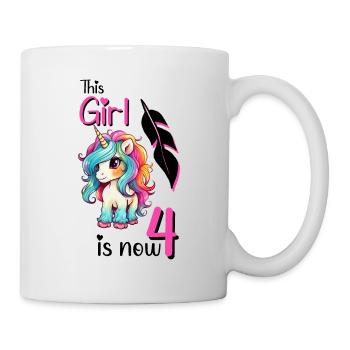 Unicorn Birthday 4 years - Mug - white - Right