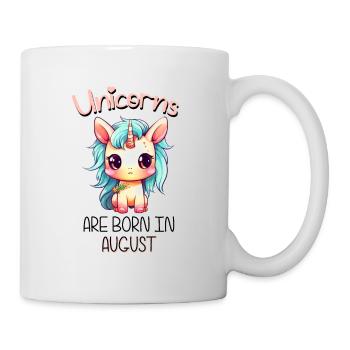 Einhörner sind im August geboren - Tasse - Weiß - Rechts