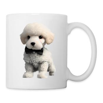 Caniche avec nœud papillon Chiot chien Propriétaire de chien Chiot caniche - Mug blanc - blanc - Droite