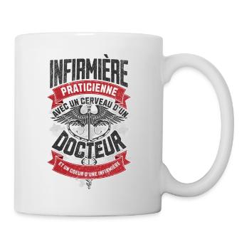 Infirmière un cerveau et un coeur - Mug blanc - blanc - Droite