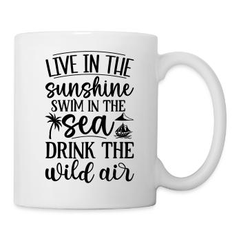 In der Sonne leben, im Meer schwimmen - Tasse - Weiß - Rechts