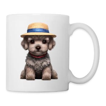 chiot caniche chien propriétaire caniche chiot chien amour - Mug blanc - blanc - Droite