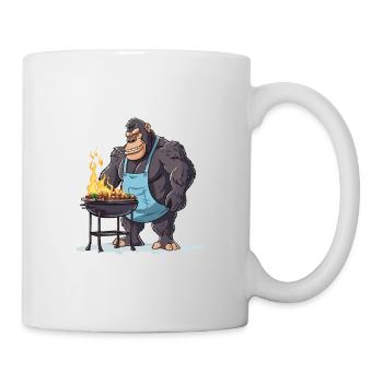 Grillen Grilla Griller Gorilla BBQ Spruch Lustig - Tasse - Weiß - Rechts