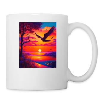 Artwork graphic majestically vivid color shapes - Mug - white - Right
