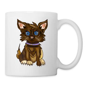 Chat qui a l’air bien, avec ses beaux yeux. - Mug blanc - blanc - Droite