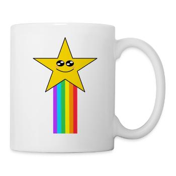 Kawaii Stern mit Regenbogen - Tasse - Weiß - Rechts
