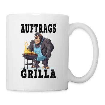 Grillen Grilla Griller Gorilla BBQ Spruch Lustig - Tasse - Weiß - Rechts