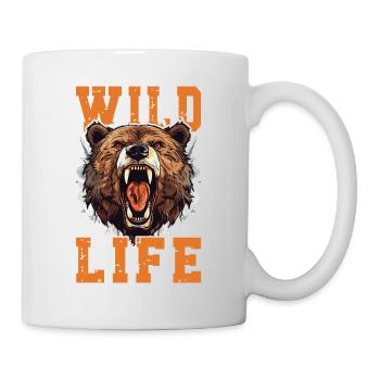 Bear Grizzly Bear Roars Bear Head Nature Wilderness Wild - Mug - white - Right