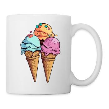 Kirsch-Pistazien-Melonen-Eis - Tasse - Weiß - Rechts