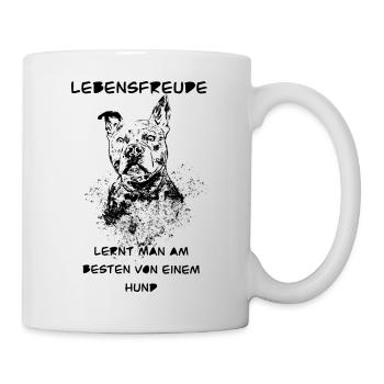 Lebensfreude Hund - Tasse - Weiß - Rechts