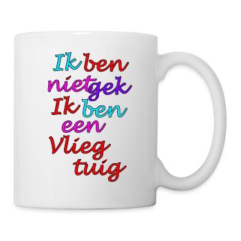 Ich bin nicht verrückt, ich bin ein Flugzeug - Tasse - Weiß - Rechts