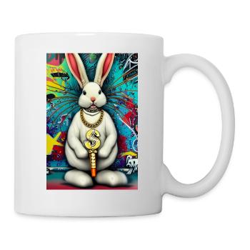 Pop Art Lapin urbain moderne $ Signe - Mug blanc - blanc - Droite