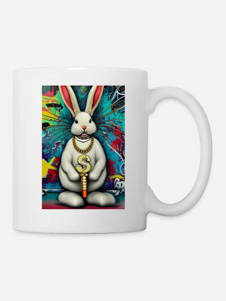 Pop Art modern urban Hase $-Zeichen - Tasse - Weiß