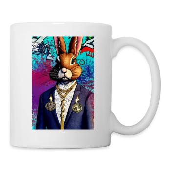 Lapin d’affaires, style urbain moderne | Pop art - Mug blanc - blanc - Droite