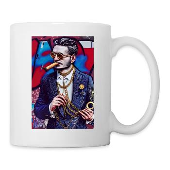 Man in a suit | modern pop art graffiti - Mug - white - Right