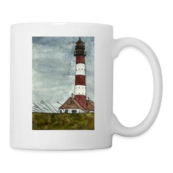 Lighthouse Westerheversand North Sea Coast Moin Coast - Mug - white - Right