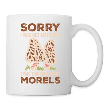 Thinking About Morels Mycology Mushroom Morel - Mug - white - Right