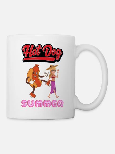 Hot Dog Summer Girl - Mug - white