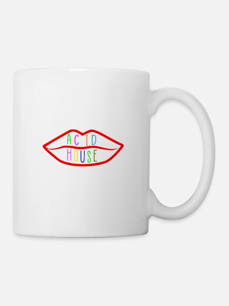 Acid-House-Musik-Logo-Lippe - Tasse - Weiß