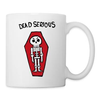 Squelette mort sérieux dans un cercueil - Mug blanc - blanc - Droite
