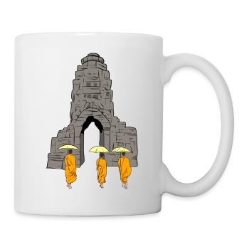 Cambodge Temple Khmer Moine Drapeau I Cadeau - Mug blanc - blanc - Droite