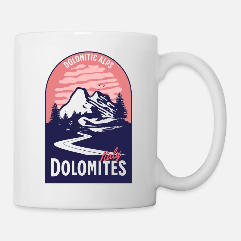 Dolomiten Italien Berg Sonnenuntergang - Tasse - Weiß