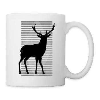 Hirsch - Tasse - Weiß - Rechts