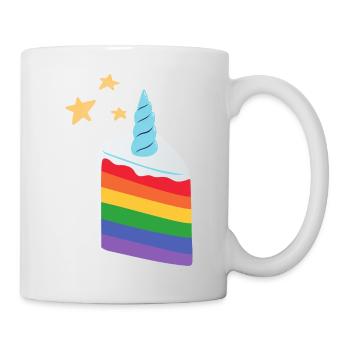 Gateau arc en ciel licorne - Mug blanc - blanc - Droite