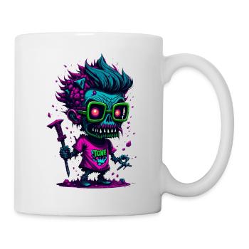Bunter cooler Zombie - Tasse - Weiß - Rechts