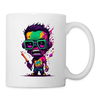 Bunter cooler Zombie - Tasse - Weiß - Rechts