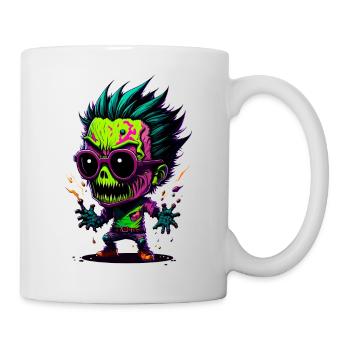 Bunter cooler Zombie - Tasse - Weiß - Rechts