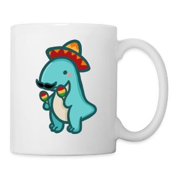 hugadino Dino aus Mexiko, süßer Dinosaurier - Tasse - Weiß - Rechts