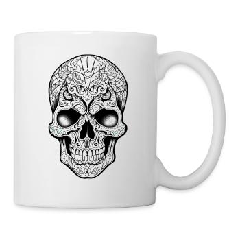 Schädel-Tätowierung - Tasse - Weiß - Rechts