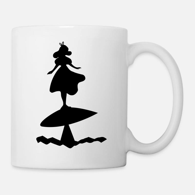 Alice-Silhouette im Wunderland - Tasse - Weiß