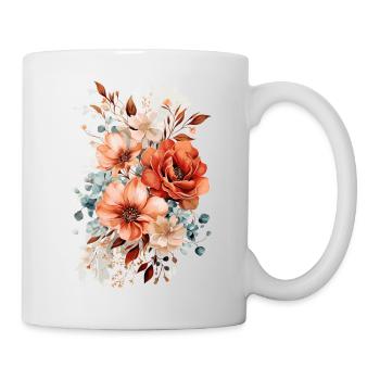 Blumen - Tasse - Weiß - Rechts