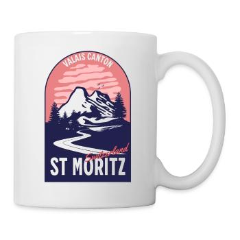 St. Moritz Schweiz Wallis - Tasse - Weiß - Rechts
