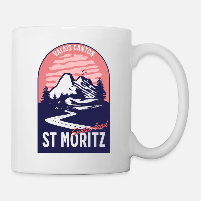 St. Moritz Schweiz Wallis - Tasse - Weiß