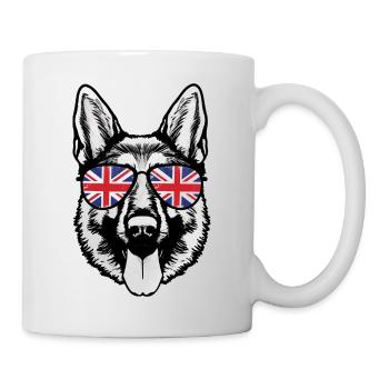 Polizist mit Sonnenbrille mit britischer Flagge - Tasse - Weiß - Rechts