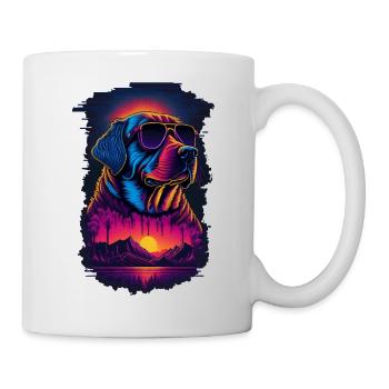 Labrador wears sunglasses - Mug - white - Right