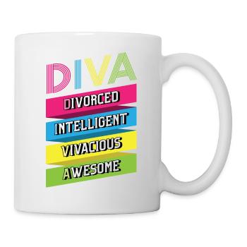 Lustiges Scheidung Glücklich Geschieden und - Tasse - Weiß - Rechts