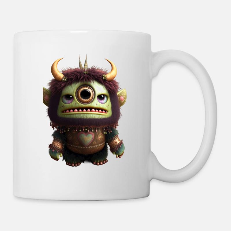 Monstre de dessin animé - Mug blanc - blanc