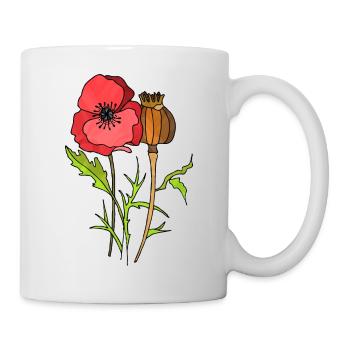 Blumen - Tasse - Weiß - Rechts